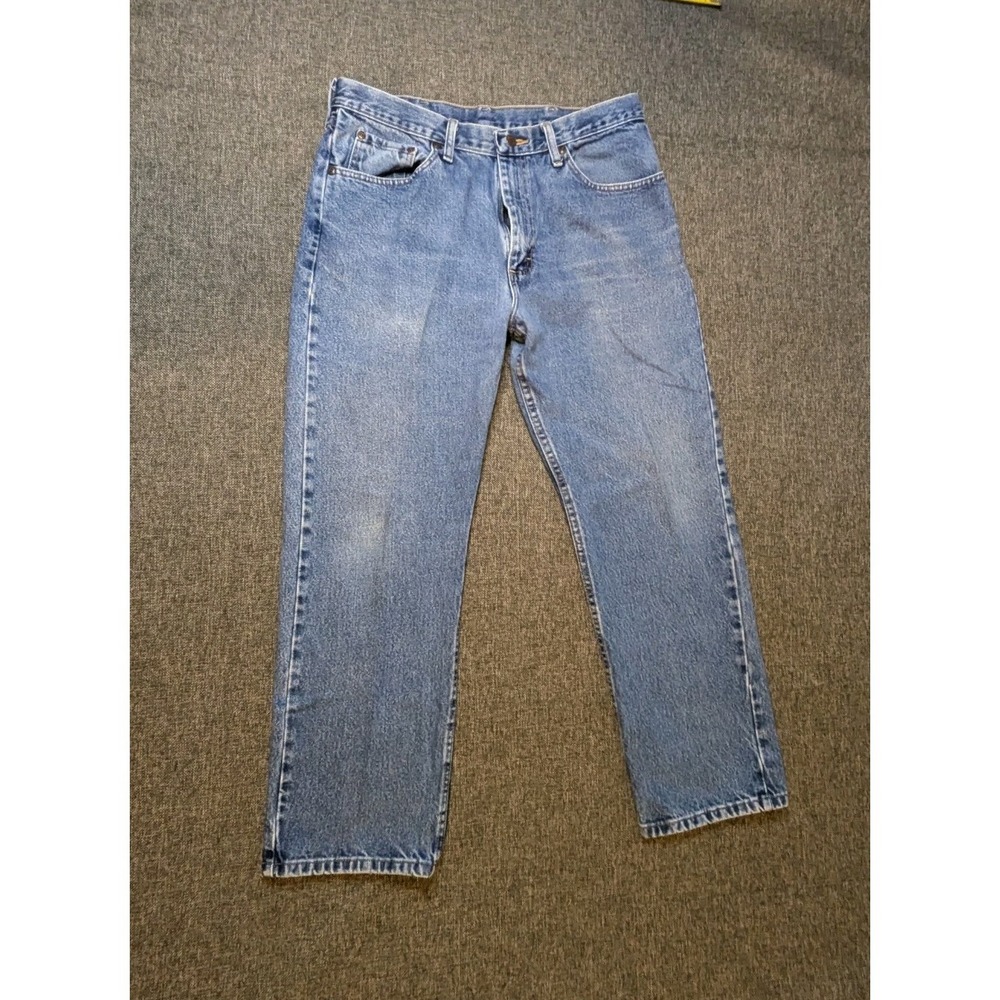 Wrangler Men Premium Quality Denim Jeans 34x29 Blue Straight Regular Fit Pants